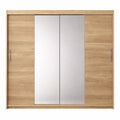 Armoire à portes coulissantes avec miroir pour chambre adulte
