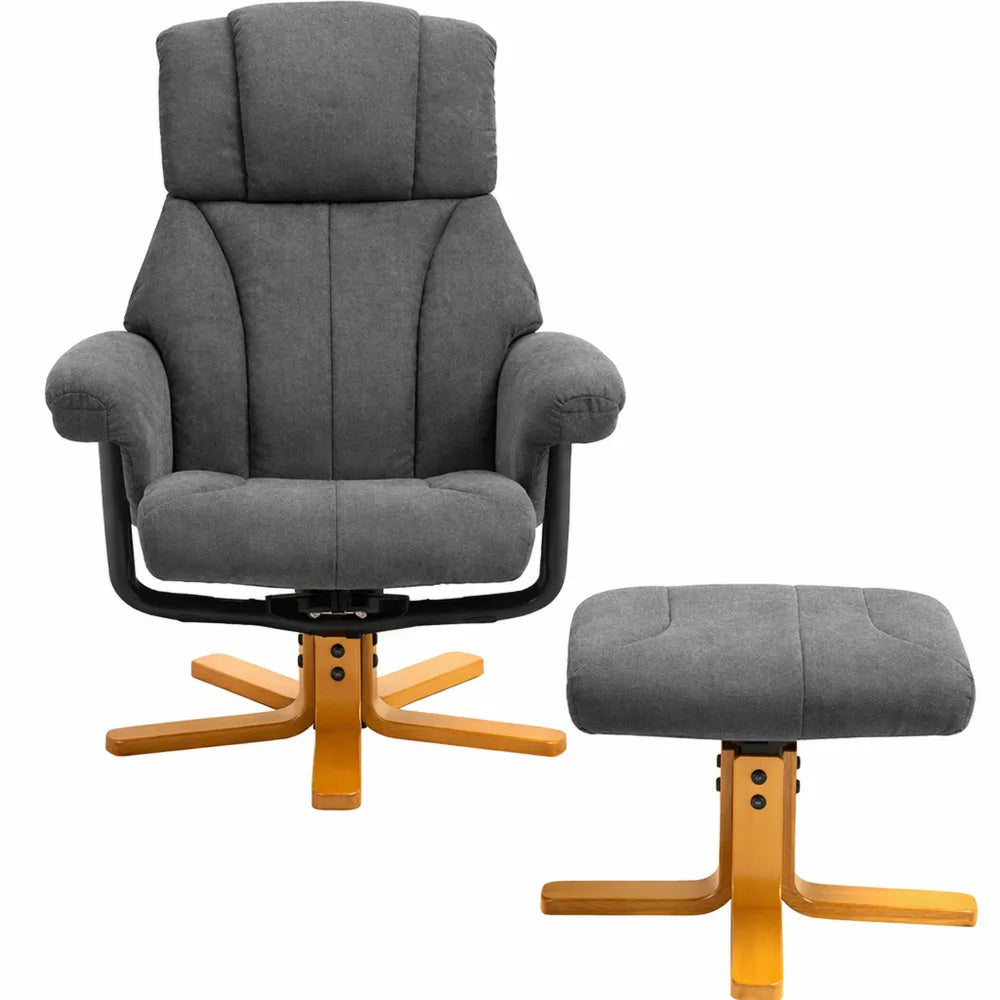 Fauteuil de Relaxation Velours Inclinable avec Repose-Pied, Confort Ergonomique pour Salon et Chambre, Gris Foncé