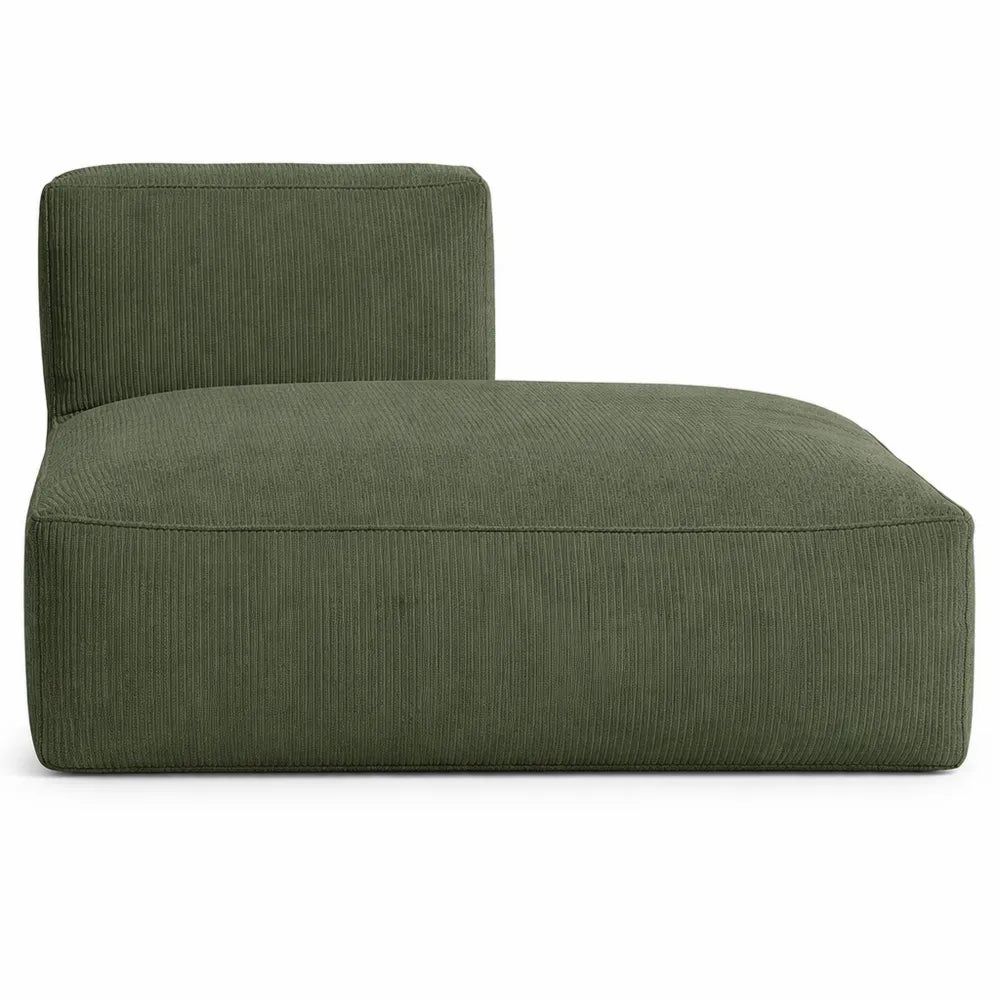 Canapé méridienne en velours côtelé vert
