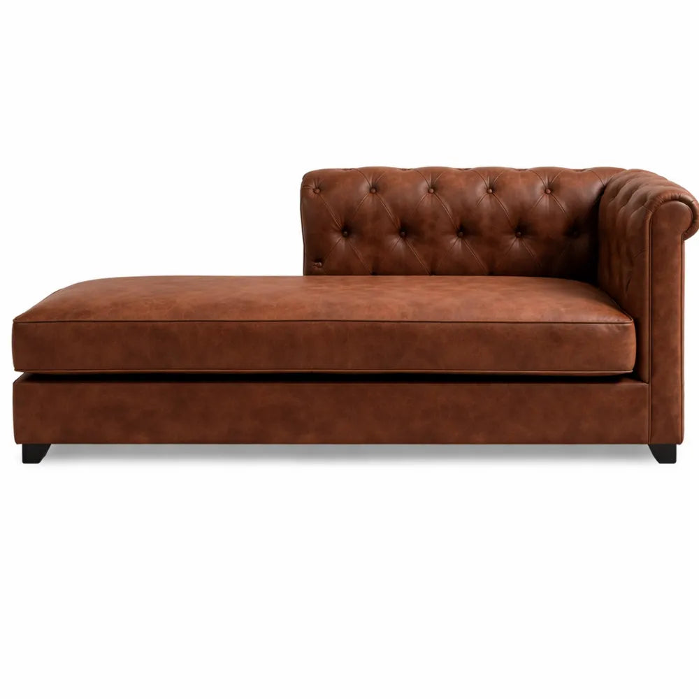 Canapé d'angle gauche en microfibre effet cuir vintage