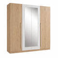 Grande armoire en mélamine chêne blanc clair