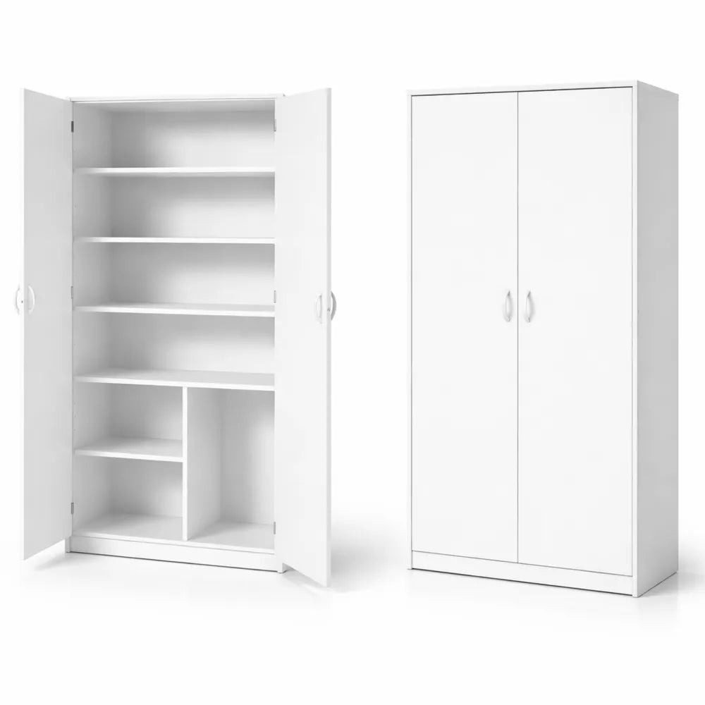Armoire blanche avec étagères ajustables pour espace de rangement optimal