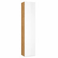 Armoire murale haute 160 cm - Salon design chêne doré et blanc