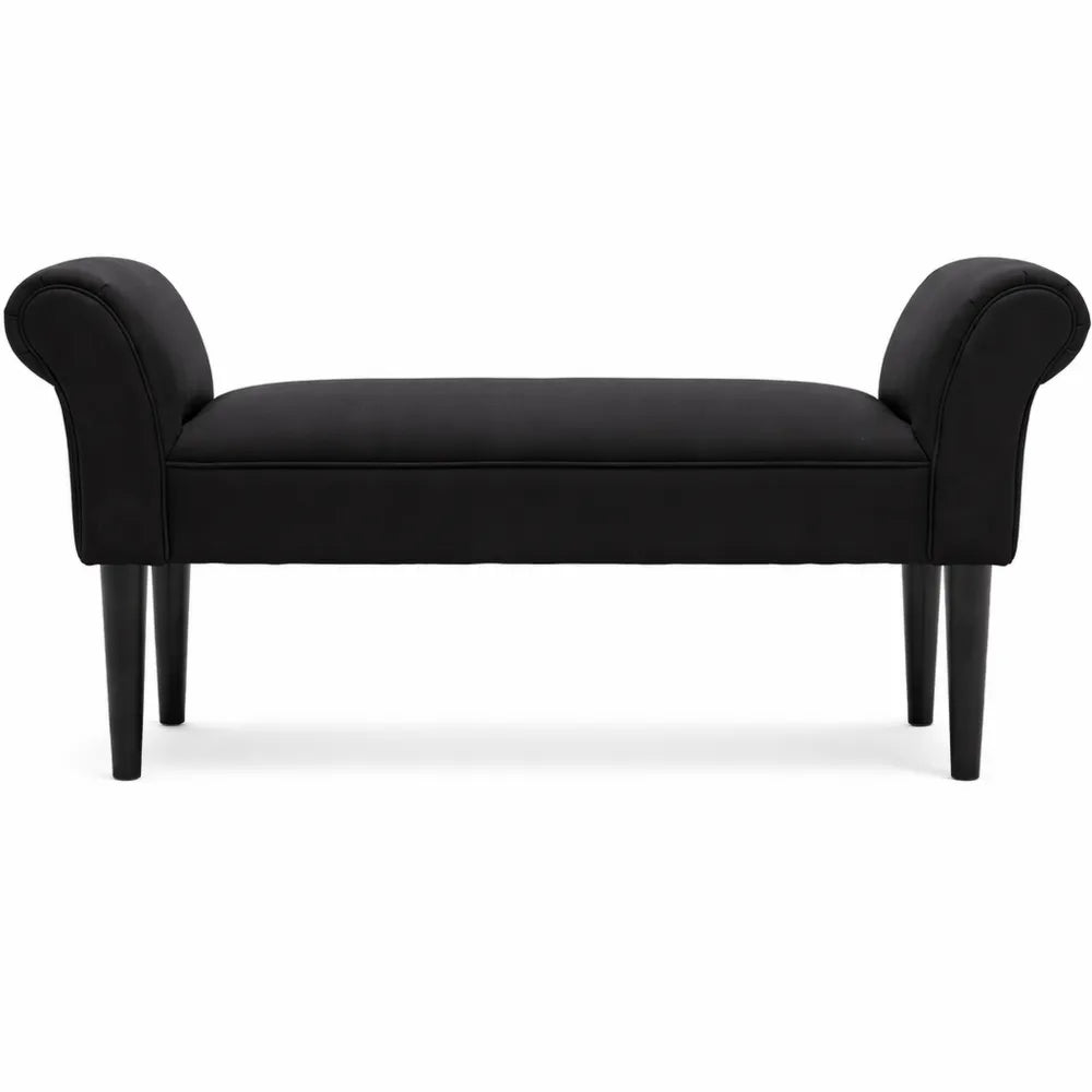 Banc rembourré pour chambre avec tissu noir élégant