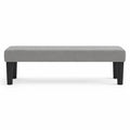 Banc de velours gris clair 100x30x30 cm pour intérieur