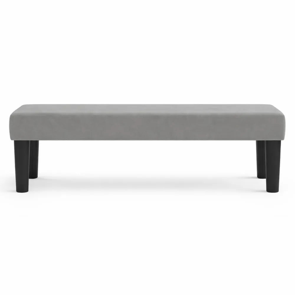 Banc de velours gris clair 100x30x30 cm pour intérieur
