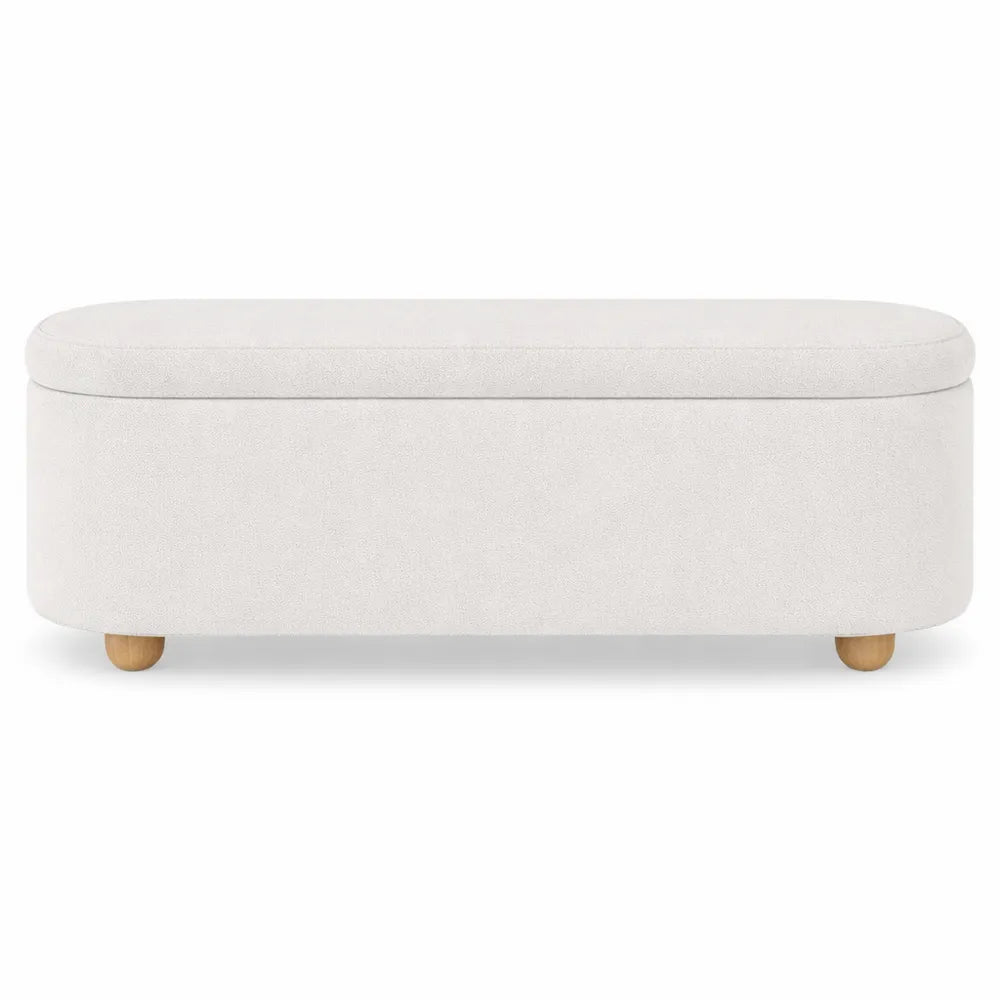 Banc de rangement multifonction avec pieds en bois et espace de stockage
