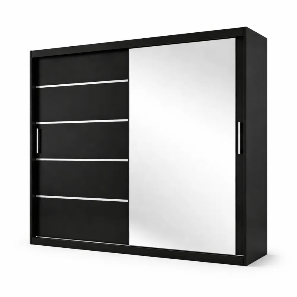Armoire à portes coulissantes avec miroir pour chambre adulte