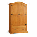 Armoire penderie en pin avec étagère et tiroir